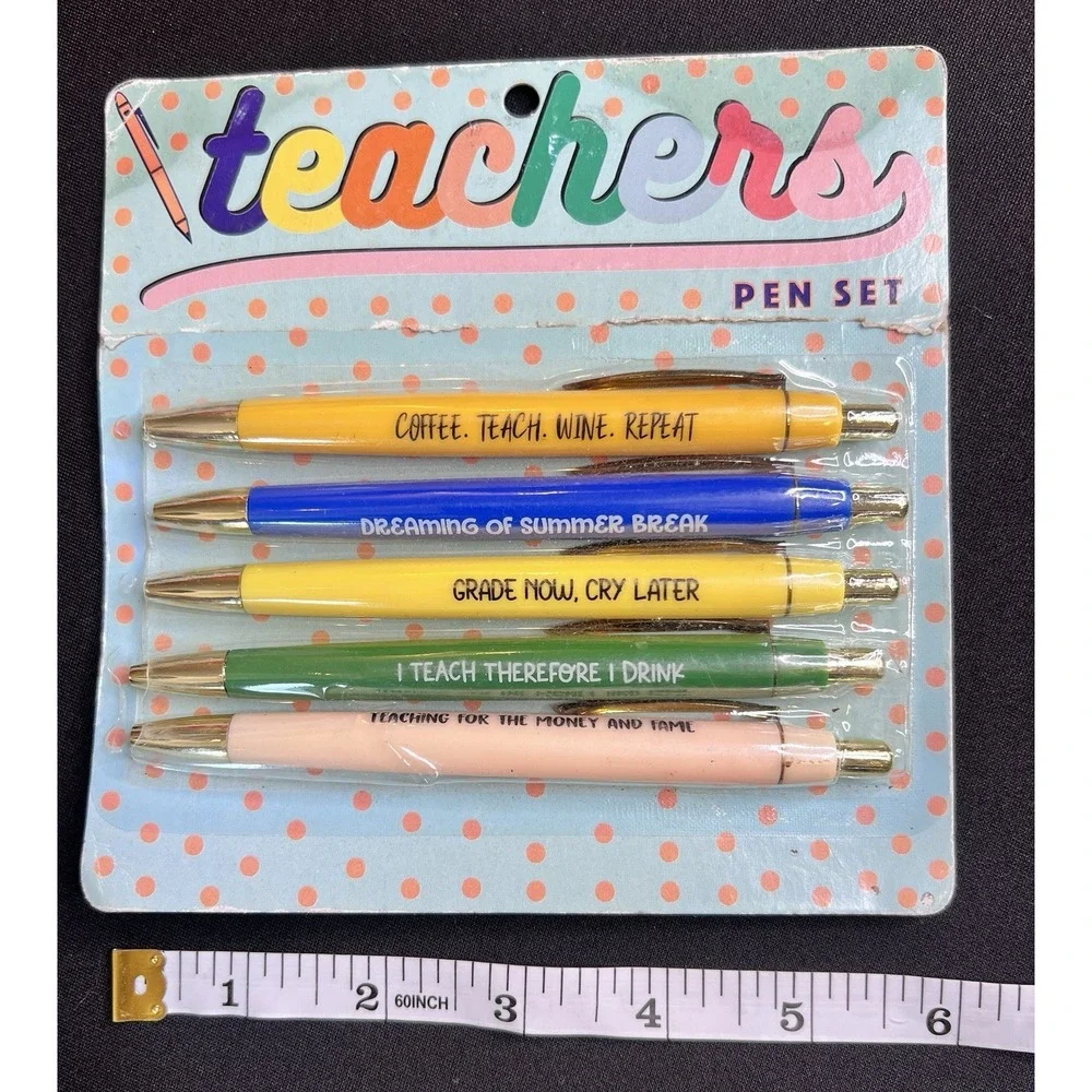 Teachers Quotes Multi Color Decorative Writing Pen Set Fun Club